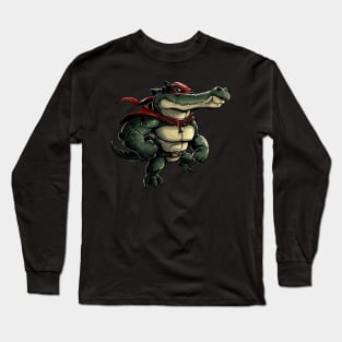 Superhero funny Crocodile Long Sleeve T-Shirt